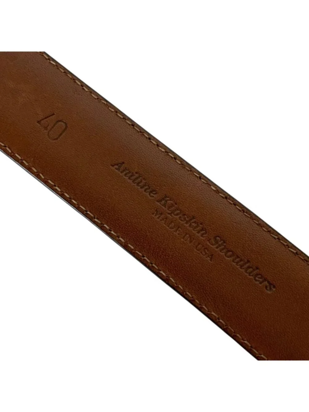 Johnston & Murphy Mens Leather Belt Black Aniline Kipskin Brass Buckle Size 40